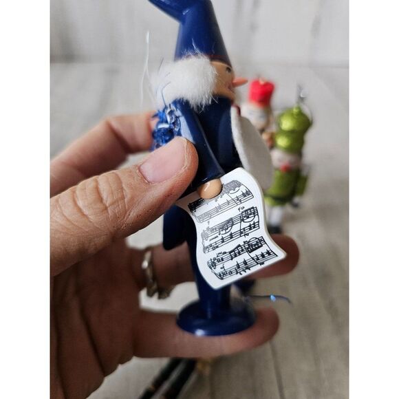 Vintage nutcracker musician band glitter blue red ornament Xmas tree hallmark - Picture 5 of 10